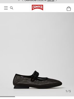 Camper Casi Myra Black Mesh Ballerina Flat